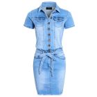 Womens Button Down Stretch Denim Dress, UK Sizes 8 to 16