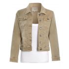 Classic Denim Jacket, Stretch, Vintage Beige, White, UK Sizes 8 to 18