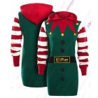 Womens Christmas Jumper Dress Elf Xmas Size 10 to 14 Red Green White