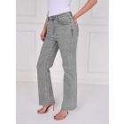 Straight Flare High Waist Denim Jeans, Grey, Blue, UK Sizes 8 to 16