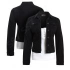 Womens Fitted Stretch Denim Jacket, Black, Sizes 6 to 14