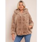 Faux Fur Coat, Mid Length, Black, White, Grey, Taupe, UK Sizes 8 to 14