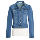 Premium Stretch Fitted Denim Jacket, UK Sizes 8 to 14