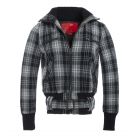 Womens Wool Check Jacket Ladies Coat Size 8 10 12 14 Black Pink Grey New