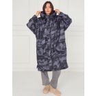Camo Raincoat Jacket Fleece Lined, Camo Grey, UK Sizes 8 to 16