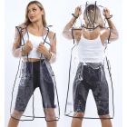 Transparent Waterproof Long Raincoat, UK Sizes 10 to 16