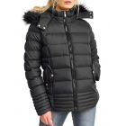 Womens Quilted Jacket Padded Faux Fur Hood Coat Ladies Parka Sizes 8 10 12 14 16