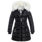 Girls Padded Parka Coat Faux Fur Fleece Lined, Black, Navy, Ages 9 to 16 Years