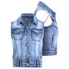 Womens Denim Gilet Jacket Ladies Stretch Jean Waistcoat Size 8 10 12 14 16 6 Blue