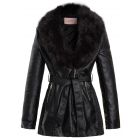 Faux leather Quilted Biker Coat, Black, Black Brown, UK Sizes 8 to 14